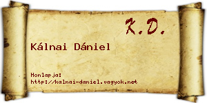Kálnai Dániel névjegykártya